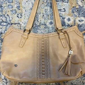 New Directions Beige Shoulder Bag with Tassel